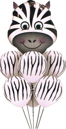 Picture of Balon zebra foliowy 60x70cm + 6 balonów