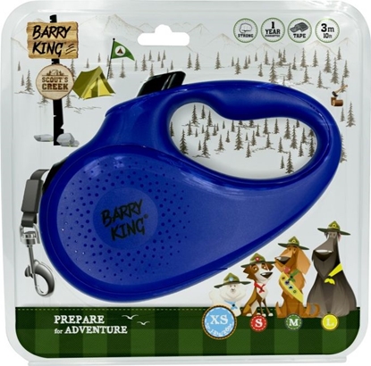 Изображение Barry King Smycz automatyczna dla psa niebieska XS - tama 3m, do 12kg