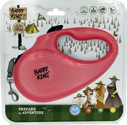 Изображение Barry King Smycz automatyczna dla psa róowa XS - tama 3m, do 12kg