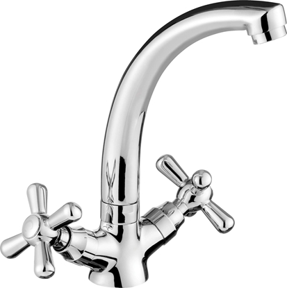 Attēls no Bateria umywalkowa Deante BAT.SYMETRIO CHROM UMYWALKOWA STOJCA BEZ KORKA AUTOMATYCZNEGO