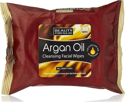 Изображение Beauty Formulas Argan Oil Cleansing Facial Wipes oczyszczające chusteczki z olejkiem arganowym 30 szt.