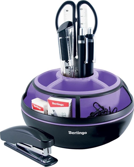 Picture of Berlingo PRZYBORNIK OBROTOWY BERLINGO Z WYPOSAENIEM CZARNO FIOLETOWY 91105