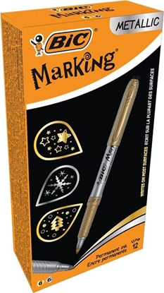 Attēls no Bic Marker Marking Metallic Ink zoty i srebr. (12szt)