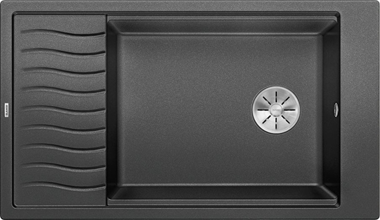 Изображение Zlewozmywak Blanco Elon XL 8 S Silgranit antracyt z korkiem InFino, kratka ociekowa (524870)