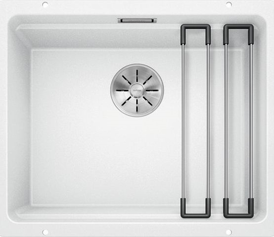 Изображение Zlewozmywak Blanco Etagon 500-U Silgranit biay z korkiem InFino + szyny (522231)