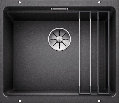Изображение Zlewozmywak Blanco Etagon 500-U Silgranit antracyt z korkiem InFino + szyny (522227)