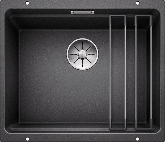 Изображение Zlewozmywak Blanco Etagon 500-U Silgranit antracyt z korkiem InFino + szyny (522227)