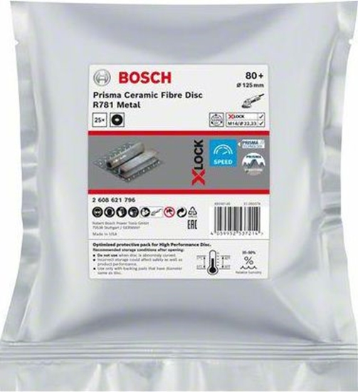 Picture of Bosch BOSCH FIBRA KREK X-LOCK METAL 125 gr. 80 R781 /25szt. B2608621796