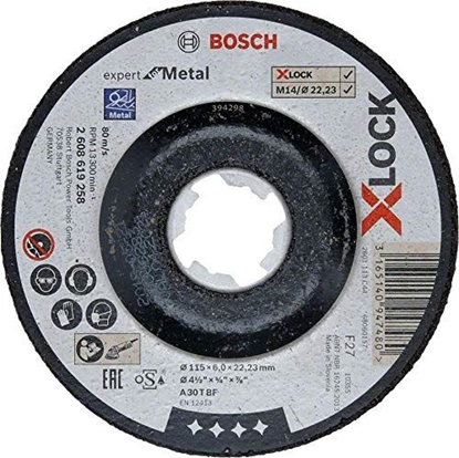 Изображение Bosch Bosch roughing X-LOCK Expert for Metal 115mm cranked grinding wheel (115 x 6 x Length 22.23mm)