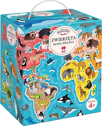 Picture of Bright Junior Media Puzzlove CzuCzu Zwierzta Mapa wiata 60el.