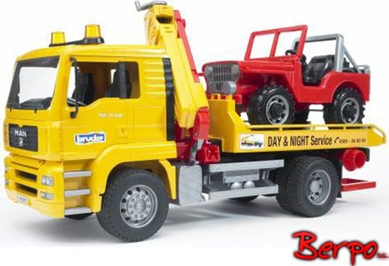 Изображение Bruder MAN TGA pomoc drogowa z Jeepem (02750)
