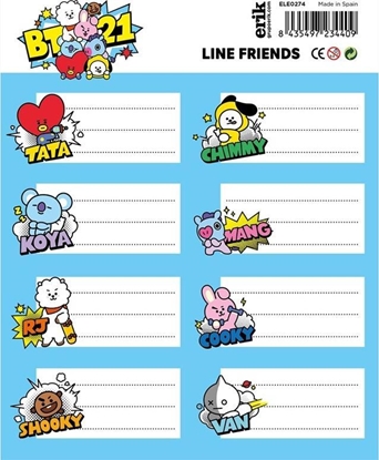 Attēls no BT21 Line Friends BT21 - Zestaw 16 naklejek na zeszyty / ksiki