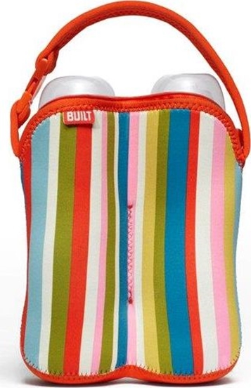 Изображение Built BUILT Bottle Buddy - Termoopakowanie do butelek podwójne (Baby Pink Stripe) uniwersalny