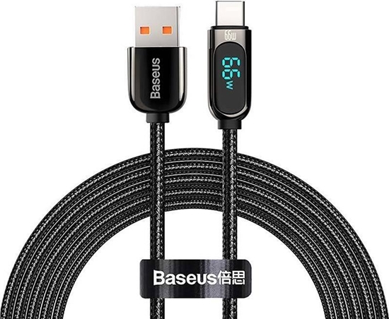Picture of Baseus Baseus Display Fast Charging Data USB-A / USB-C 66W 1 m cable - black