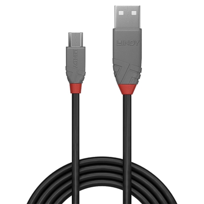 Изображение Lindy 1m USB 2.0 Type A to Micro-B Cable, Anthra Line