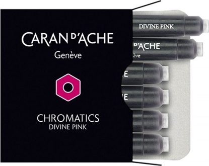 Изображение Caran d`Arche Naboje atramentowe Chromatics różowe 6 sztuk