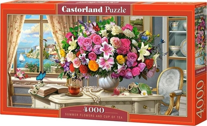 Attēls no Castorland Puzzle 4000 Summer Flowers and Cup of Tea