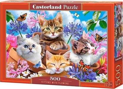 Attēls no Castorland Puzzle 500 Kittens with Flowers CASTOR
