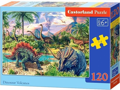 Изображение Castorland Puzzle Dinozaury przy wulkanach 120 elementów (30615676)
