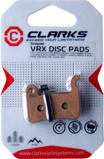 Изображение Clarks Okadziny hamulcowe SHIMANO (XTR M965, M966, Saint M800, XT 765, SLX M665, Hone M60, LX M585, Deore M535) metaliczne spiekane