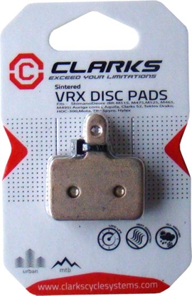 Изображение Clarks Okadziny hamulcowe SHIMANO TEKTRO (Deore M515, M475, M525, M465, M495, TEKTRO Draco, Dorado, Orion, Auriga, Aquila, HDC300, TRP Spyre, Hylex) metaliczne spiekane