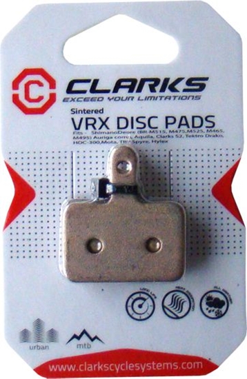 Изображение Clarks Okadziny hamulcowe SHIMANO TEKTRO (Deore M515, M475, M525, M465, M495, TEKTRO Draco, Dorado, Orion, Auriga, Aquila, HDC300, TRP Spyre, Hylex) metaliczne spiekane