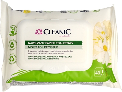 Attēls no Cleanic Cleanic Papier toaletowy nawilany z ekstraktem z rumianku 1op.-40szt