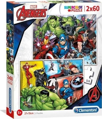 Attēls no Clementoni Puzzle 2x60 elementów Super Kolor - Avengers