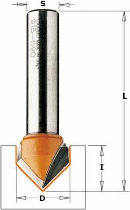 Изображение V veida rievu frēze CMT; S=8 mm; D=38 mm