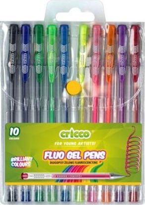 Picture of Cricco Długopisy żelowe fluorescencyjne 10 kolorów