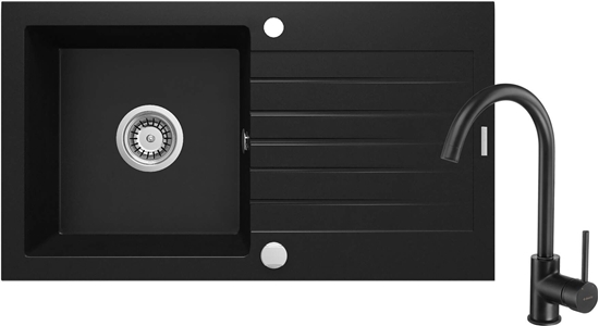 Picture of Zlewozmywak Deante Deante Zorba Komplet  granitowy 1-komorowy z ociekaczem + bateria stojca