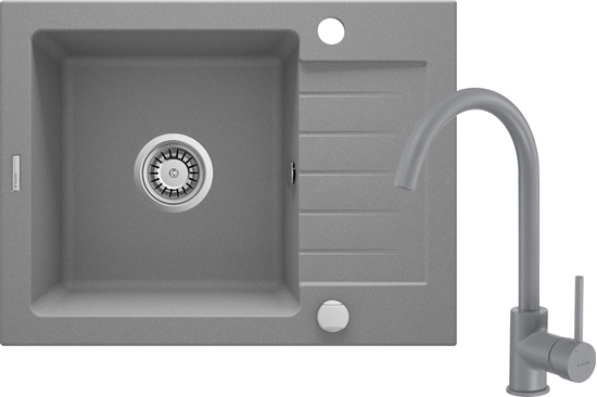 Picture of Zlewozmywak Deante Deante Zorba Komplet  granitowy 1-komorowy z ociekaczem + bateria owa stojca