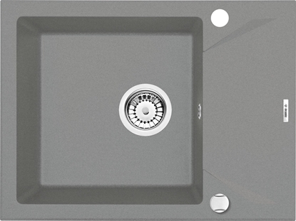 Изображение Zlewozmywak Deante Zlewozmywak 1-komorowy z krótkim ociekaczem Evora szary metalik (ZQJ S11A)
