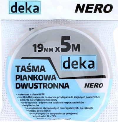 Attēls no Deka TAMA DWUSTRONNA PIANKOWA NERO CZARNA 19MM*5M