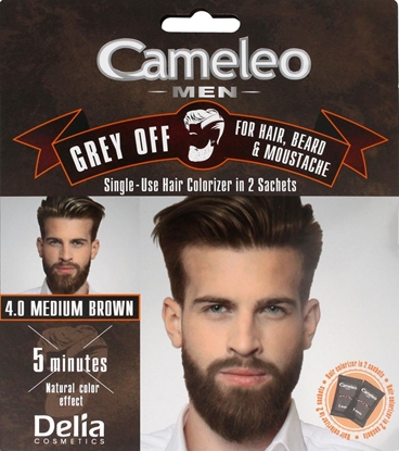 Picture of Delia Cameleo Men Krem koloryzujący do włosów, brody i wąsów 4.0 medium brown 15mlx2