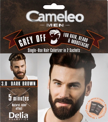Attēls no Delia Cosmetics Cameleo Men Krem do włosów,brody i wąsów nr 3.0 dark brown