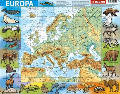 Изображение Demart Puzzle ramkowe - Europa fizyczna