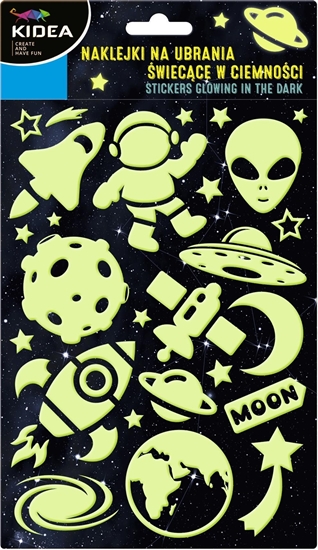 Изображение Derform Naklejki na ubrania wiecce w ciemnoci Kosmos Kidea