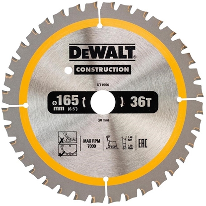 Изображение Dewalt Pia tarczowa 165x20mmx36z - DT1950-QZ