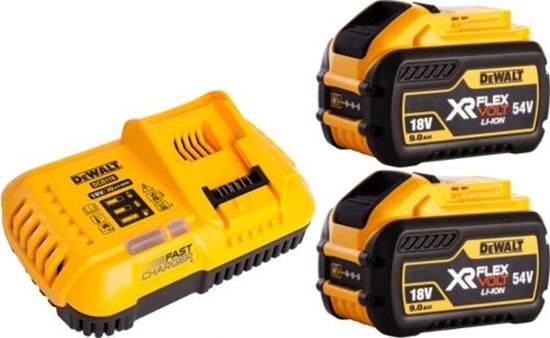 Изображение Dewalt zestaw Xr FlexVolt adowarka DCB118 + 2 akumulatory DCB547 Xr FlexVolt 9.0Ah (DCB118X2-QW)
