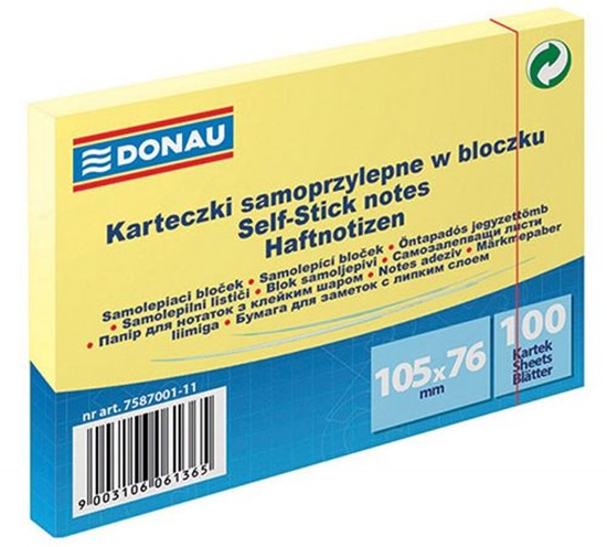 Picture of Donau Bloczek samoprzylepny 105X76MM 1X100 jasnoóty (7587001-11)