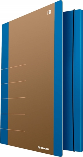 Picture of Donau Teczka z gumk DONAU Life, Karton, A4, 500gsm, 3-skrz., niebieski