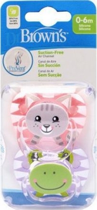 Picture of Dr Browns PV12014-SMOCZEK PREVENT MOTYL 0-6 MIESI CY KOLEKCJA "ZWIERZTA"RÓOWY 2-PAK