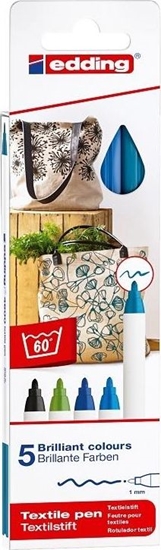 Picture of Edding Markery do tkanin 5 kol. zimnych etui EDDING