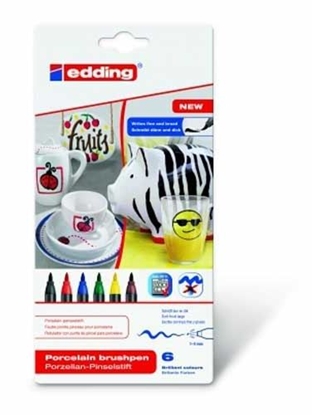 Attēls no Edding Pisaki do powierzchni ceramicznych 1-4MM z kocówk pdzelkow 6 kolorów (4200/6S/000 ED)