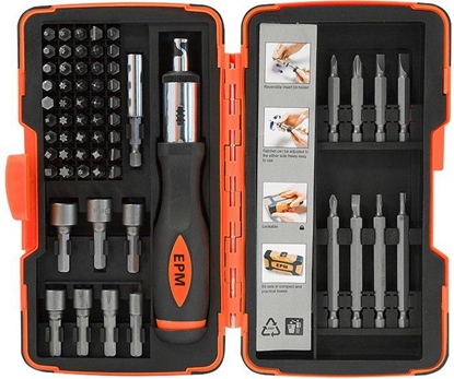 Attēls no EPM Zestaw kocówek do wkrcania z grzechotk 62szt. (E-400-0393)