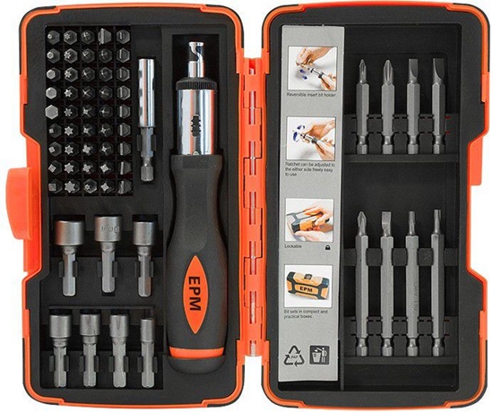 Picture of EPM Zestaw kocówek do wkrcania z grzechotk 62szt. (E-400-0393)