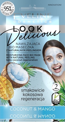 Attēls no Eveline  Look Delicious Bio Maseczka z naturalnym peelingiem - Coconut & Mango