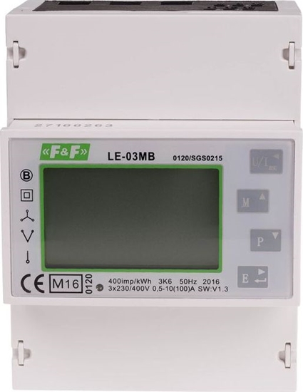 Picture of F&F Licznik energii elektrycznej 3-fazowy z wywietlaczem LCD 100A LE-03MB