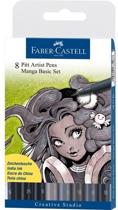 Picture of Faber-Castell Zestaw pisaków Pitt Artist Brush Manga, 8szt. (167107 FC)